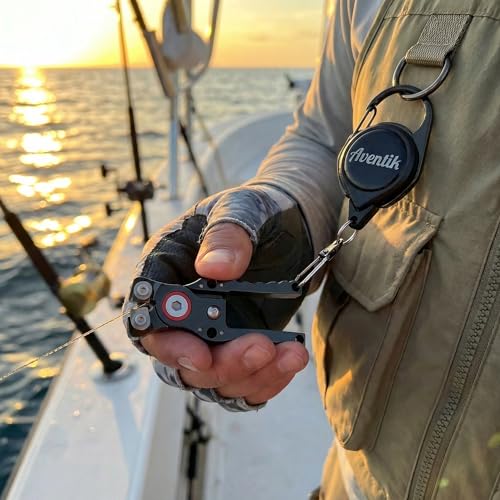 Fishing Line Cutter with Retractable Buckles, Tungsten Carbide Blade & Central Locking - Smooth, Corrosion-Resistant Cuts for Braid, Mono, Fluoro in Saltwater Fishing - style: Black-Fishing Line Cutter with Lock