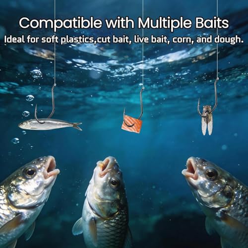 FishTrip Catfish Hooks Big River Hooks, 25/50pcs Live Cut Bait Fishing Hook for Catfishing Flathead Saltwater Freshwater - size: 8/0_25pcs