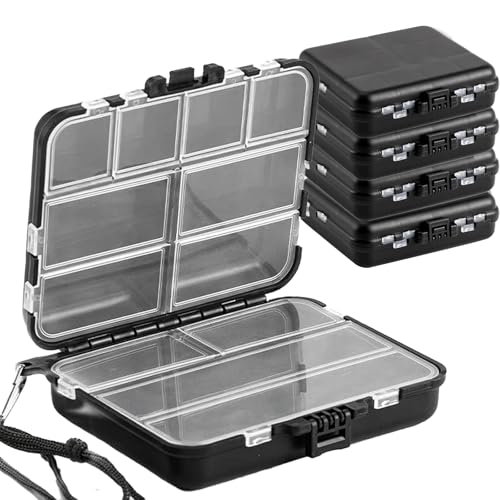 5 Pack Mini Plastic Tackle Boxes for Small Tackle Box Organizer, Ideal for Fishing Storage Containers, Kayak Fly Boxes Large - color: Large 5 packs