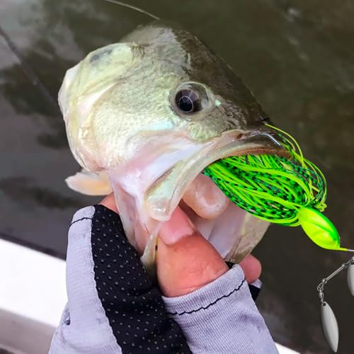 Spinnerbait Fishing Lure, Hard Metal Jig Spinner Baits Kits Swimbait for Bass Trout Pike Salmon Walleye Freshwater Saltwater 5pcs/Pack - color: Spinnerbait 5pcs/set 3, size: 3/8oz