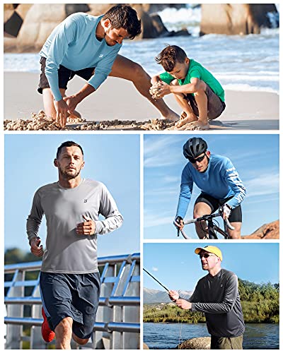 Roadbox Mens UPF 50+ UV Sun Protection Shirts Outdoor Long Sleeve SPF Rash Guard for Fishing Hiking Swimming Running - color: 1 Pack - Beet Red, size: X-Large