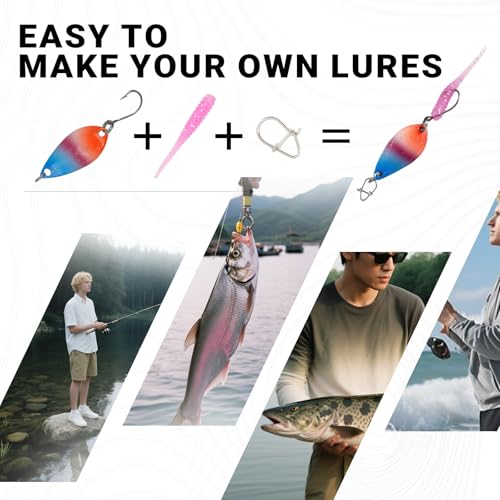 10pc Metal Spoon & Soft Plastic Lures Kit | Spinnerbait Box w/Paddle Tails | Bass/Walleye/Trout/Salmon | Pro Saltwater & Freshwater Fishing Gear