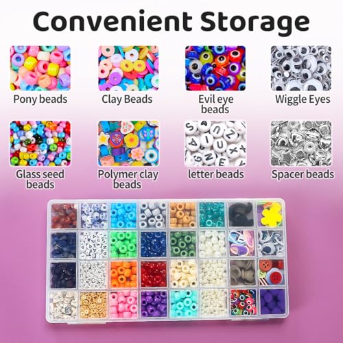 Eppingwin 32 Grids Bead Organizer, Craft Organizers and Storage, Acrylic Organizers, Plastic Bead Organizer Box for Crafts Organizing Storing (2 Pack) - color: 32grids(2 P)