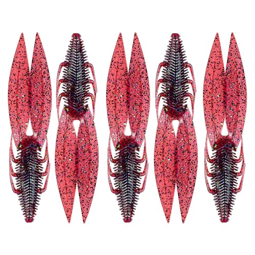 6th Sense – Bodega – Soft Plastic Creature Bait – Bass Fishing – Twin Ridge Tail Action – Multiple Sizes – Made in the USA - color: Blood Apple, size: 6.5in (5/pk)