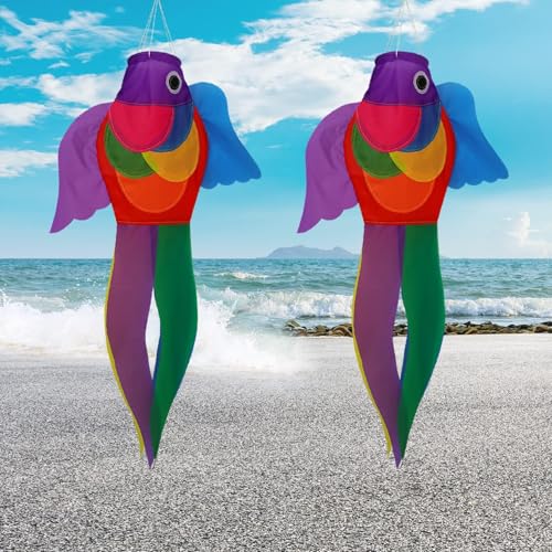 Fish Windsock Summer Wind Socks Outdoor 40 Inch Heavy Duty Clearance - color: Green