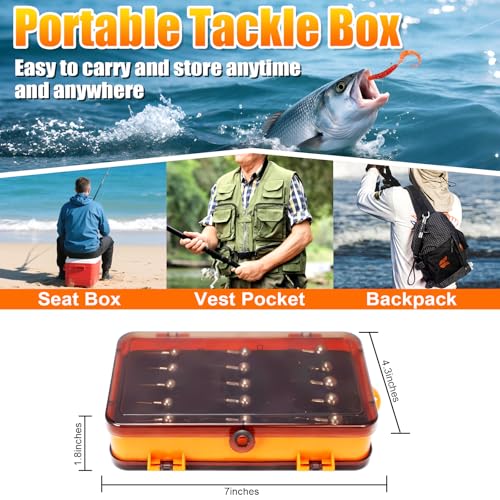 Fishing Lure Kit, 91PCS Fishing Lures Tackle Box Included Tail Swimbaits, Soft Worm Grubs, Crappie Jigs Heads, Fishing Snap Leaders, Fishing Bait Kit for Starter Bass Trout Freshwater Saltwater
