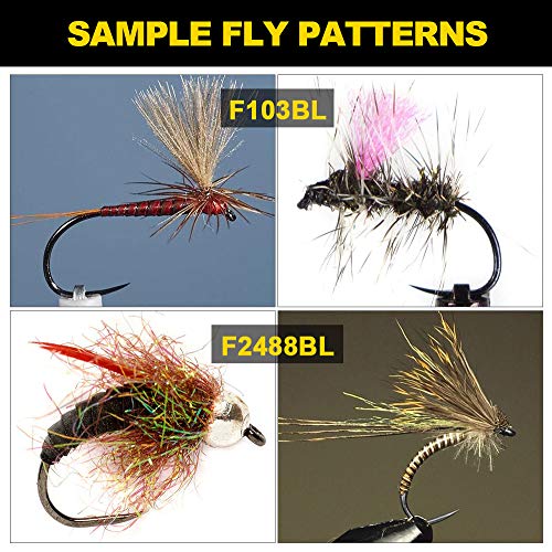 Fly-Hooks-for-Fly-Tying-Dry-Wet-Barbless-BL-Nymph-Flies Curved Czech Scud Fishing Hooks 10# ~16# Assortment Pack of 100-240 Hooks with Box - color: Barbless Fly Hooks F103&F2488 Qty 240