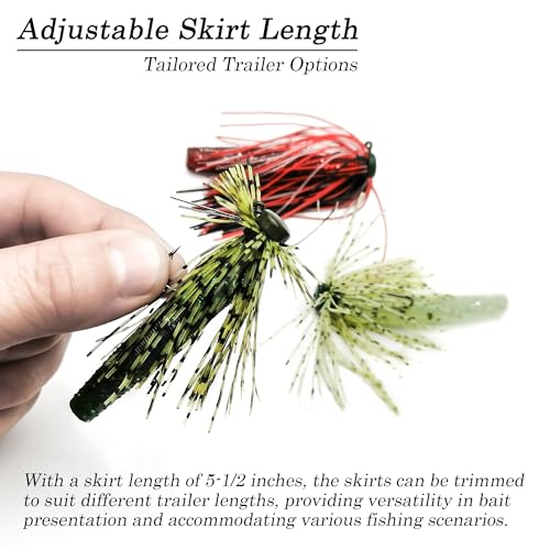 Ned Rig Jig Heads Soft Plastic Worms Fishing Lures Kit, 60/50/10 Pcs Weedless Skirted Mushroom Ned Rigs Jighead Hooks Stick Baits Bass Fishing Lures for Freshwater Saltwater - color: 10 Pcs Skirted Ned Rigs