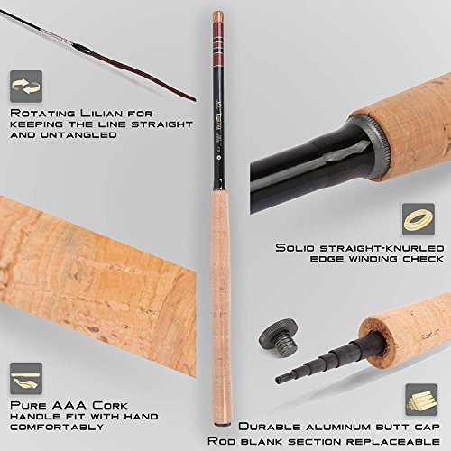 Maxcatch Tenkara Fly Fishing Rod and Combo 7:3 Action, 9/10/11/12/13ft/Triple Zoom 8'10''/9'9''/10'6'',10'8''/11'10''/12'9'' - color: Rod Combo, size: 12ft