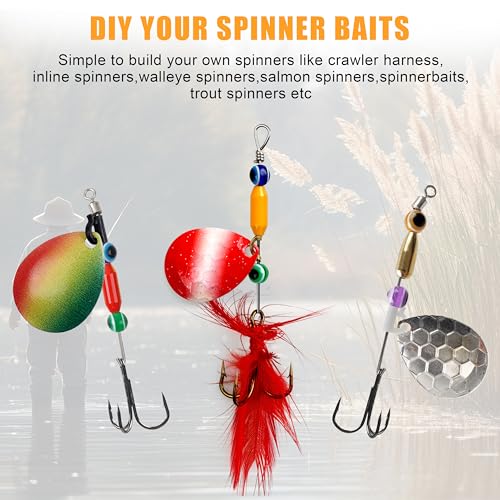 Fishing Clevis Easy Spin U-Shaped Brass Links, 120/250pcs Quick Change Spinner Clevis Spinner Blade for Lure Making Spinnerbait Parts Accessory Freshwater Saltwater - color: Spinner Clevis Kit-250pcs