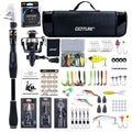 GOTURE Telescopic Fishing Rod and Reel Combos, Carbon Fiber Travel Fishing Pole, 9+1 BB Spinning Reel, Saltwater Freshwater Fishing Gear Kit with Braided Line, Lures, Carrier Bag for Bass Trout - color: 1 Rod & 1 Reel Spinning Fishing Combo - Portable Fis