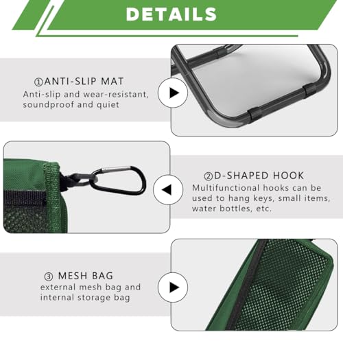 2-in-1 Collapsible Camping Stool & Sling Bag / 220LB Load Capacity Folding Portable Fishing Stool/Collapsible Stool for Camping, Hiking, Fishing, Gardening & Beach Outdoor Activities - color: Green, size: Large