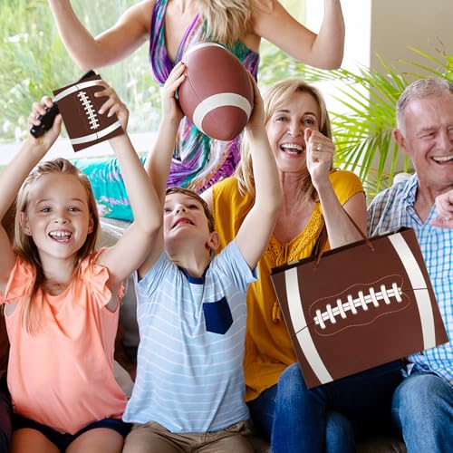 Hooqict Large Football Gift Bag with Tissue Paper and Greeting Card Football Birthday Party Gift Wrapping Bag for Boys Men Sport Themed Goodie Treat Party Favors Gift Bag - color: Football