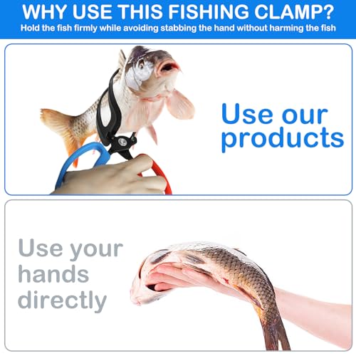 2Pcs Fish Gripper, Fishing Pliers Gripper Fish Grabber Tool Metal Fish Pliers Gripper Claw Upgrade 3 Claw Fish Gripper Anti-Slip 2 Claw Fish Grippers for Fishing, Control Clamp to Catch Fish (2 Style) - style: 2 Claw&3 Claw