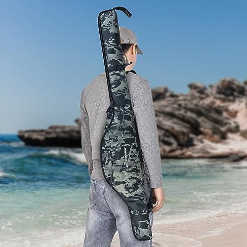 LEOFISHING Portable Folding Fishing Pole Bag 3.94ft/4.59ft/5.25ft Fishing Rod and Reel Protective Case Fishing Tackle Storage Bags Carry Organizer Outdoor for Fishing 3 Size - size: Small(120cm/3.94ft)