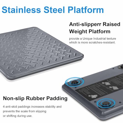 THINKSCALE Shipping Scale, 440lb/1oz Digital Heavy Duty Postal Scale, Strong Steel Platform, Postage Scale with Hold/Tare/LCD Display, Scale for Packages, Luggage Scale, Battery&AC Adapter Included - color: Alloy Steel Gray
