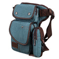 Canvas Drop Leg Bag Outdoor Waist Pack for Men Women Tactical Military Motorcycle Bike Cycling Multi-Pocket Waist Fanny Pouch Travel Hiking Climbing Thigh Bag Pocket Lake Blue - color: #05Lake Blue