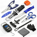 Fishing Tool Kit - Fishing Pliers, Hook Remover, Fish Gripper，Fish Scale, Fish Knife, Saltwater Fishing Gear with Sharpeners, Best Gifts for Men - color: Orange with scale