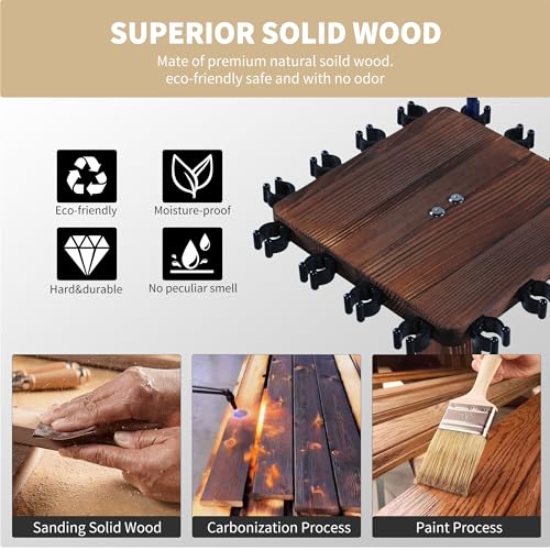 360° Rotating Fishing Rod Holder, Natural Wooden Fishing Pole Rack Stores 16 Rods, Floor-Standing Fishing Rod Storage Organizer with Rounded Clips for Garage, Basement, or Shed, Easy to Install - size: Square