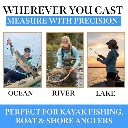 Kingdder 2 Pack Measuring Fish Stringer with Protective Cover Ground Stakes 60 Inch Fishing Measure Tape Ruler Angler Equipment Accessories for Saltwater Freshwater Kayak Spearfishing Stringer