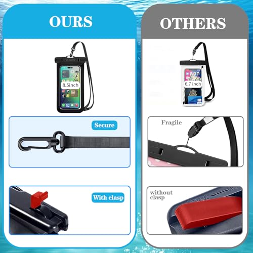 Famoby 6 Pack Multicolor Waterproof Phone Pouch,Phone Case Dry Bag,Protection Level: IP68,Beach Cruise for iPhone,Samsung,and More,Lanyard Included,(Up to 8.3”),Black,Blue,Pink,Orange,Yellow,Green - color: Multicolor 6,Black,Blue,Pink,Orange,Yellow,Green