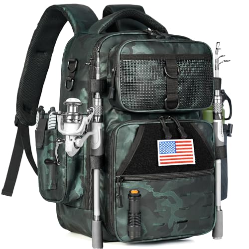 Ghosthorn Fishing Backpack Waterproof Tackle Bag Sling Bag Gift - color: Tpu Green, size: Large