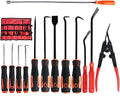 Hook and Pick Set with Case 13 Pcs - Clip Pliers & Fastener Remover, Gasket Scraper Tool, Magnetic Pick Up Tool, for Hose Removal Puller and Auto Upholstery Combo Repair Kit - size: 13set