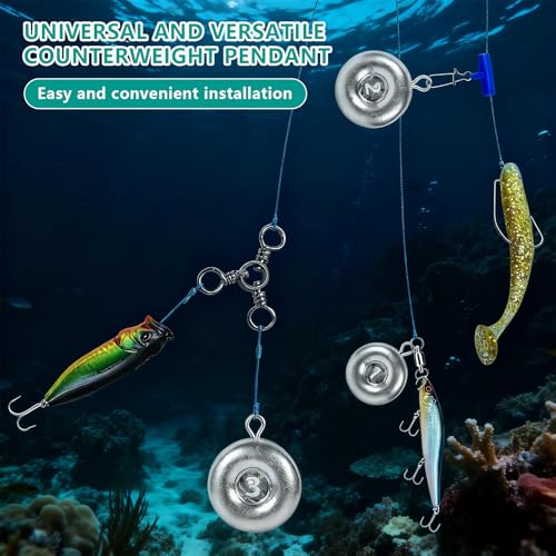 Disc Sinkers Lead Fishing Weight, Coin Sinkers for Saltwater Freshwater Fishing Weight, Surf Fishing Trolling Catfishing Weight Tackle 1oz 2oz 3oz - size: 2oz-8pcs