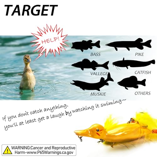 Topwater Duck Fishing Lures, Realistic Baby Duckling Baits Floating Artificial Hard Swimbaits for Bass Pike Musky Catfish Freshwater Saltwater Fishing - color: 1 Pcs-Green