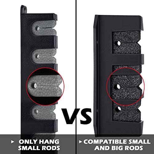 Sratte 2 Pcs Fishing Rod Holder Wall Mount Fishing Pole Holders for Boats 3 Rod Black Horizontal Garage Wall Pole Rack Summer Boat Accessories for Men Gifts