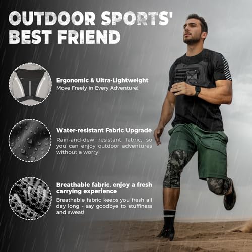 koculemi Outdoor Sports Chest Bag for Men, Chest Vest Holster Fits Most Pistols, EDC Travel Chest Pack for Running, Hiking - color: Gray