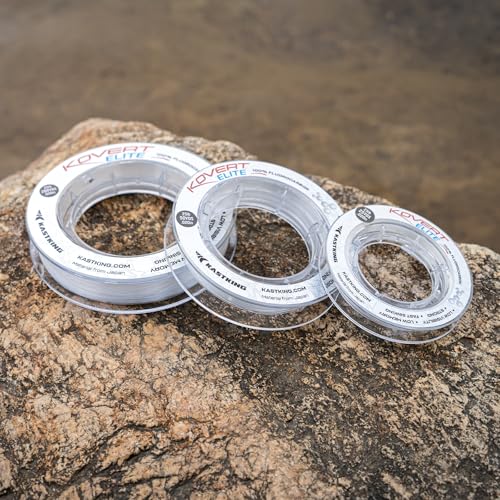 KastKing Kovert 100% Fluorocarbon Fishing Line - Clear Fishing Leader, High Sensitivity, Strong Knot Strength, Shock & Abrasion Resistant, Extreme Clarity, Ultra-Low Visibility, Fast Sinking - color: Kovert Elite (Soft & Smooth), size: 4LB-25Yds (Clear)