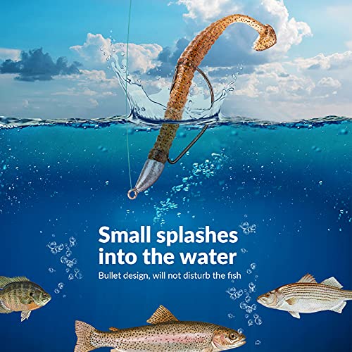 THKFISH Weedless Swimbait Jig Heads for Bass Fishing, Weighted Texas Rig Hook Fishing Hooks Saltwater Freshwater 1/8 oz, 1/6 oz, 1/4 oz, 3/8 oz, 1/2 oz,3/4 oz - color: A-Crank hook, size: 7g(1/4 oz)-3/0#-20pcs