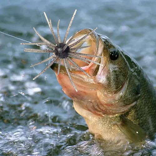 Tentacle Creature Lure Floating Fishing Lure Simulation Sea Urchin Bait Artificial Baits for Bass Fishing - color: Flash red