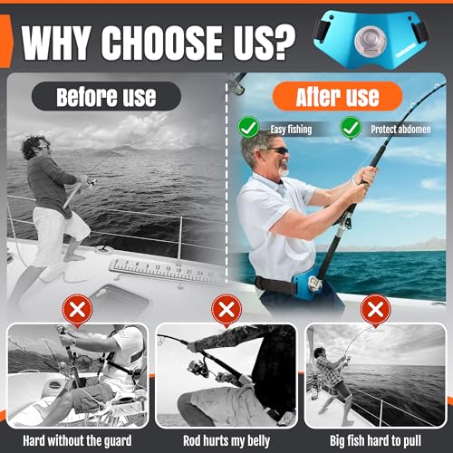 Fishing Belt Adjustable Belt Aluminum Protective plate Padded Waist Support for Fighting - color: Blue