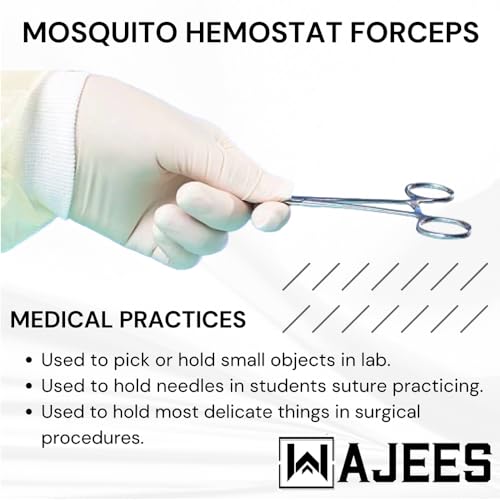 Mosquito Hemostat Forceps Tweezers 5" Straight Hemostat Clamps, Fishing Forceps Locking Small Forceps Stainless Steel Hemostats Surgical Clamps Hemostats for Nurses, Fishing Hemostats Straight - color: Silver Straight, size: 5"