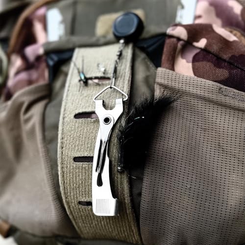 M Mavrk Ergo Fly Fishing Line Nippers/Zinger Combination, Ergonomic Right Angle Cutter, Sharp Stainless Steel, Nail Knot Tool, Micro Zinger, Stainless Steel Line, Ultra Secure Clip