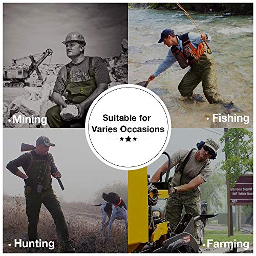 TIDEWE Bootfoot Chest Wader, 2-Ply Nylon/PVC Waterproof Fishing Hunting Waders with Boot Hanger for Men Women Green Brown - color: Brown, size: M7/W9
