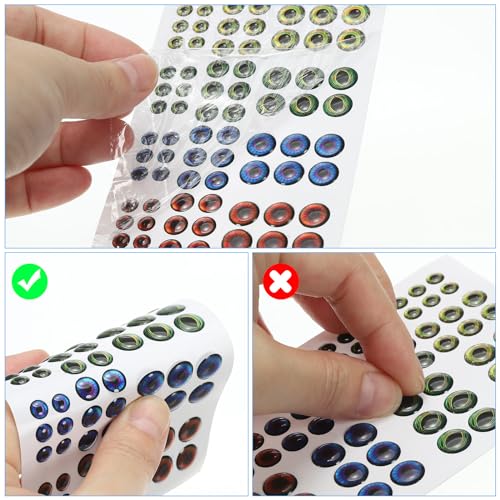 PATIKIL Glow in the Dark Fishing Lure 3D Eyes, Luminous Waterproof Artificial Fish Eye Fly Tying Lures Crafts Tackle Accessory - size: 6mm