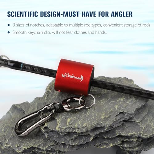 Dovesun Creek Rod Clips Wearable Fishing Rod Holder Clip Fly Fishing Pole Accessories 1PCS & 2PCS - color: Cylindrical-Red-2PCS
