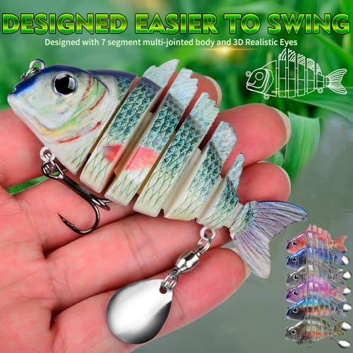 Crankbait Fishing Lure Pike Muskie Lures Lifelike Multi Jointed Swimbait Segement Hard Minnow Bait Treble Hook - color: HS078GHI-3pcs/set