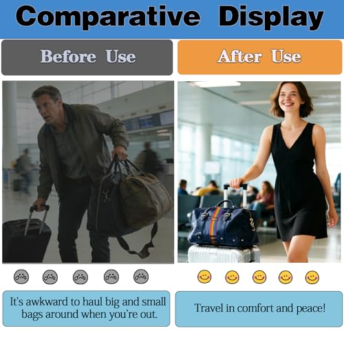 6PCS Multi Use Strong Adjustable Luggage Connector Straps, Add a Bag Easy to Travel Suitcase Elastic Strap Belt for Secure Stacking, Hands-Free Travel & Bag Attachment (Rainbow) - color: 6colorful