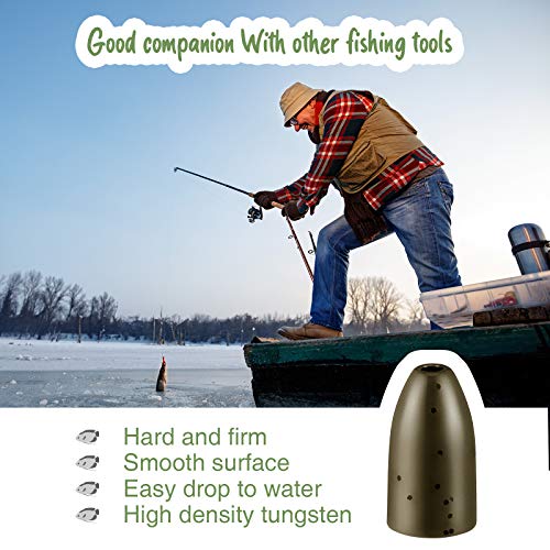 16 Pcs Tungsten Fishing Weights for Bass, Pitching and Flipping Sinker, Sizes 1/8, 1/4, 3/16 Oz Bullet Sinker, Bass Gear