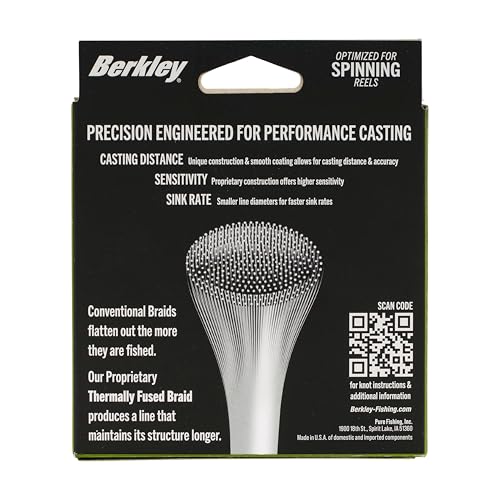 Berkley Forward Braid Fishing Line - color: Low-Vis Green, size: 8 lb - 150 yd