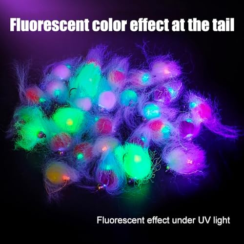 Fly Fishing Flies Kit,24 PCS Brass Beadhead Bug Egg Floating Fly Lure for Bass Trout Salmon Fishing Steelhead - color: Model B