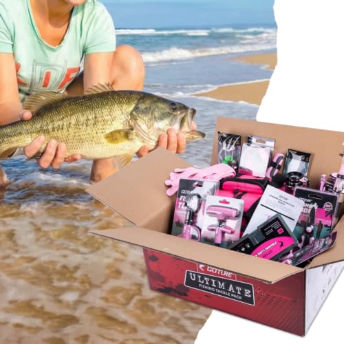 Goture Fishing Kits for Adult,Fishing Pole and Reel Combo, OpenSide Fishing Sling Tackle Storage Bag with 3 Tackle Boxes,Gift for Men - color: Pink 17L Bag + 3600 Trays +Basic Bait Set(Gift Boxed), size: 7FT/2.1M