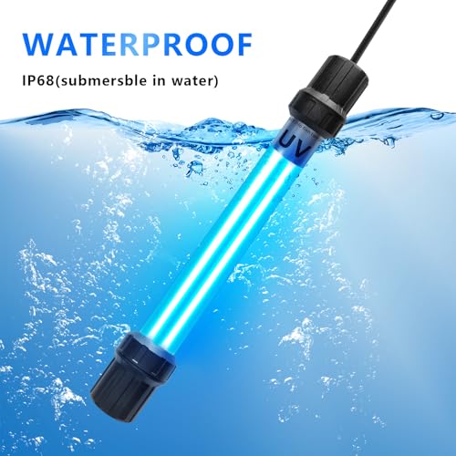 18W Aquarium UV Light for 100-1000 Gallon, UV Pond Water Clarifier for Koi Pond, Swimming Pool, Spa, Large Fish Tank, Cold Plunge UV Light for Pond Algae Control - size: 18W/For 1000 Gallon