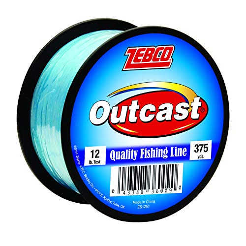 Zebco Outcast Monofilament Fishing Line, Low Memory and Stretch, High Tensile Strength - color: Blue, size: 375-Yard/12-Pound