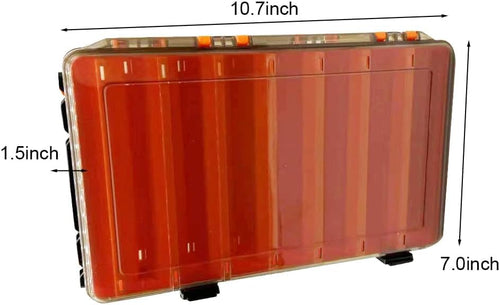 14 Compartments Double-Sided Visible Fishing Lure Hook Tackle Box Hard Plastic Container Box for Fishing Lures Hooks Jewelry Beads Earring (1pcs-black-14compartments) - color: 1pcs-black-14compartments