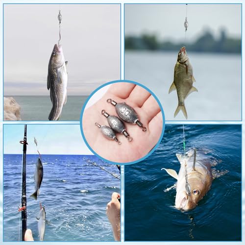 Zorfeter Inline Fishing Weights, Trolling Sinkers Quick Set Up Swivel Weights, Lead Sinkers for Catfishing/Offshore Fishing - size: 30g/1oz-10 pcs